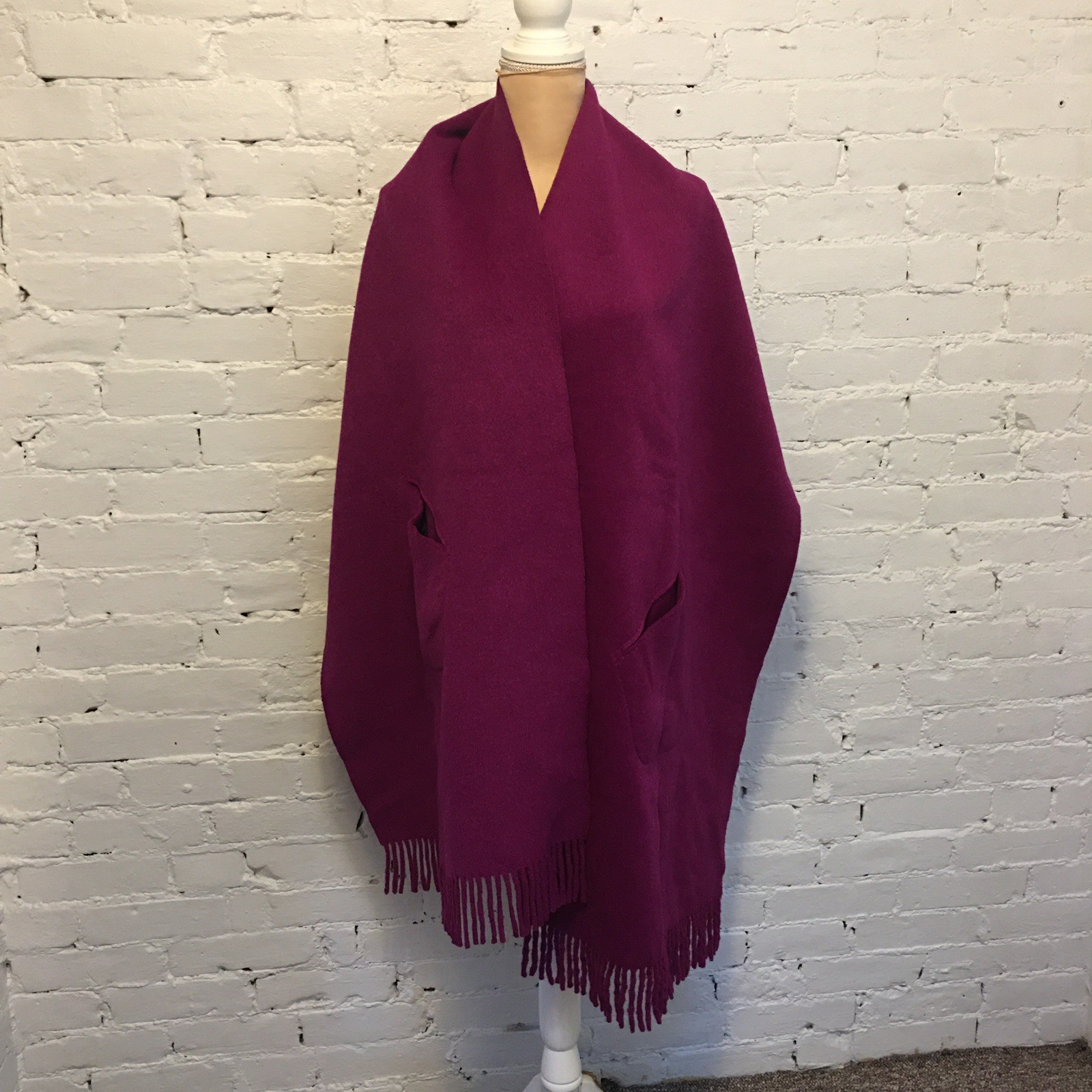 NWT Lafayette 148 New York angora blend wrap pockets framboise pink