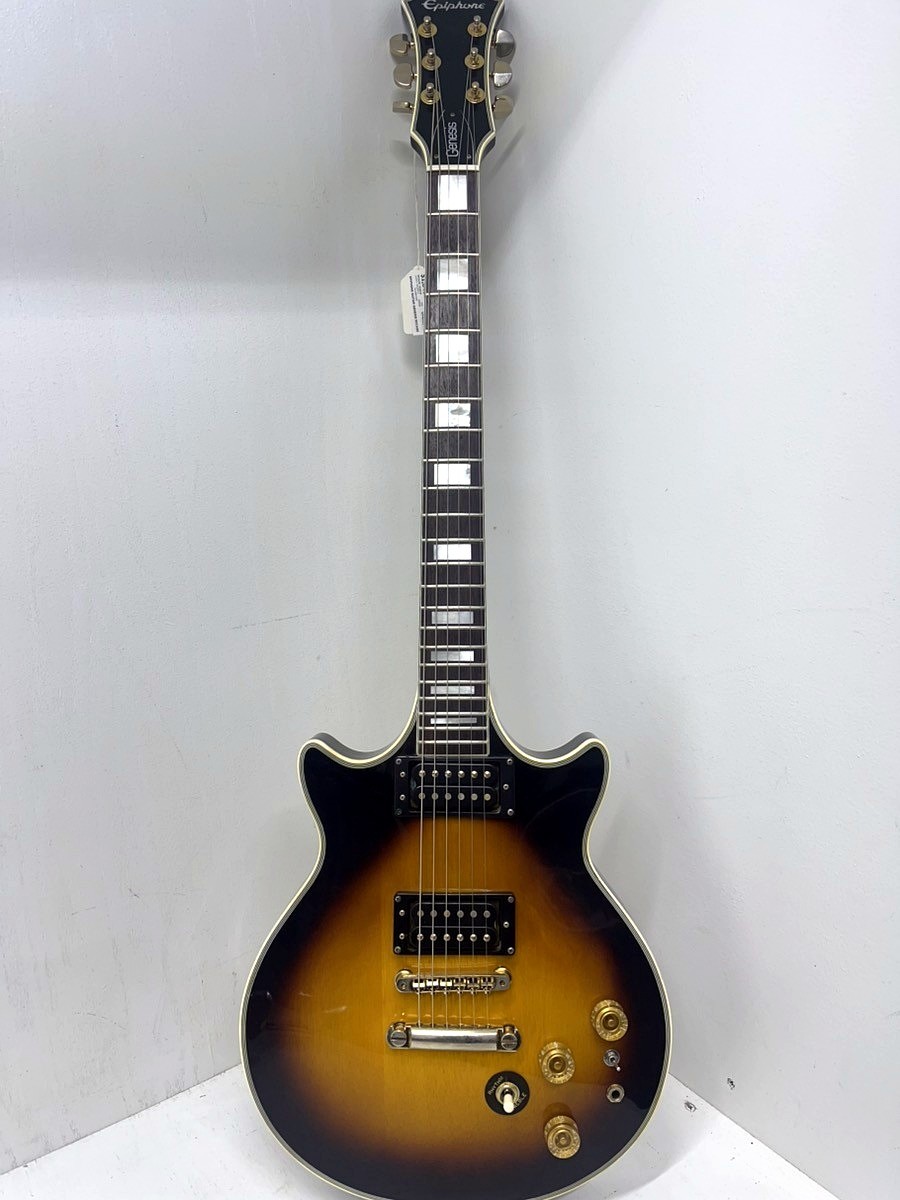 70\'s-80\'s Epiphone Genesis Dark Sunburst Ebony 6-String Electric Guitar