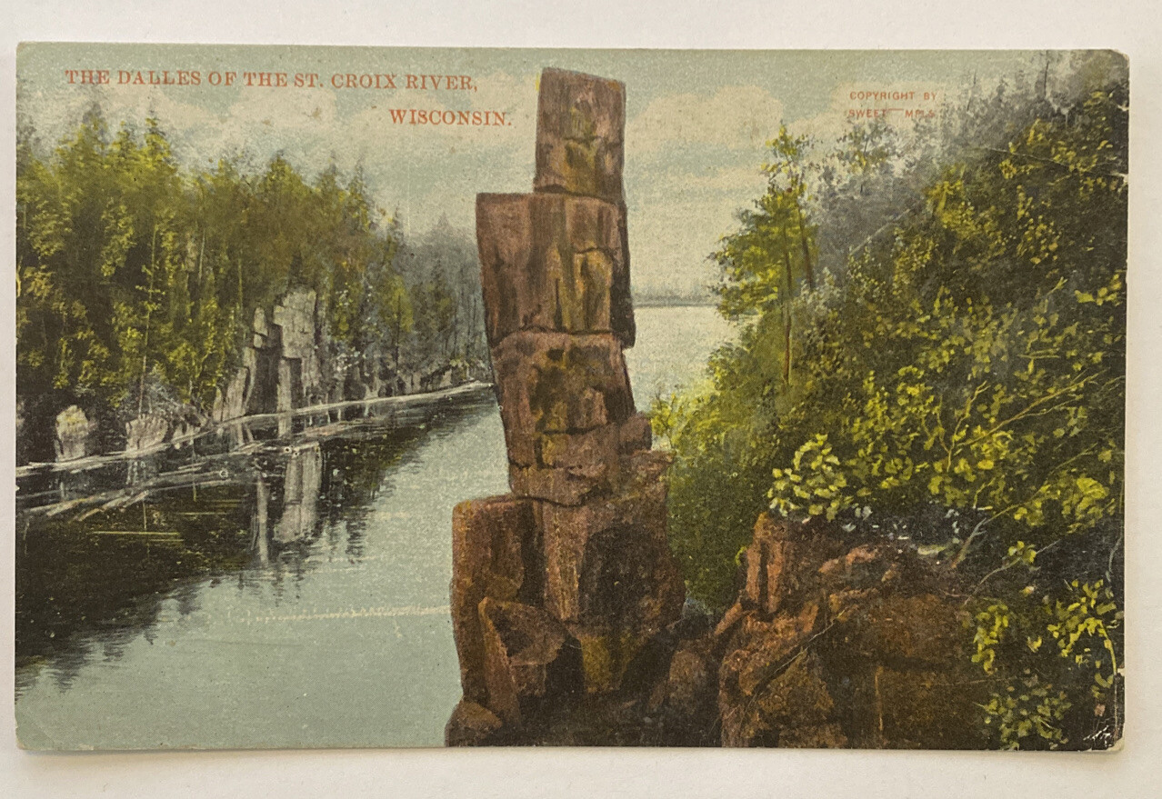 Postcard, The Dalles of the St Croix River, Wisconsin, early 1900s