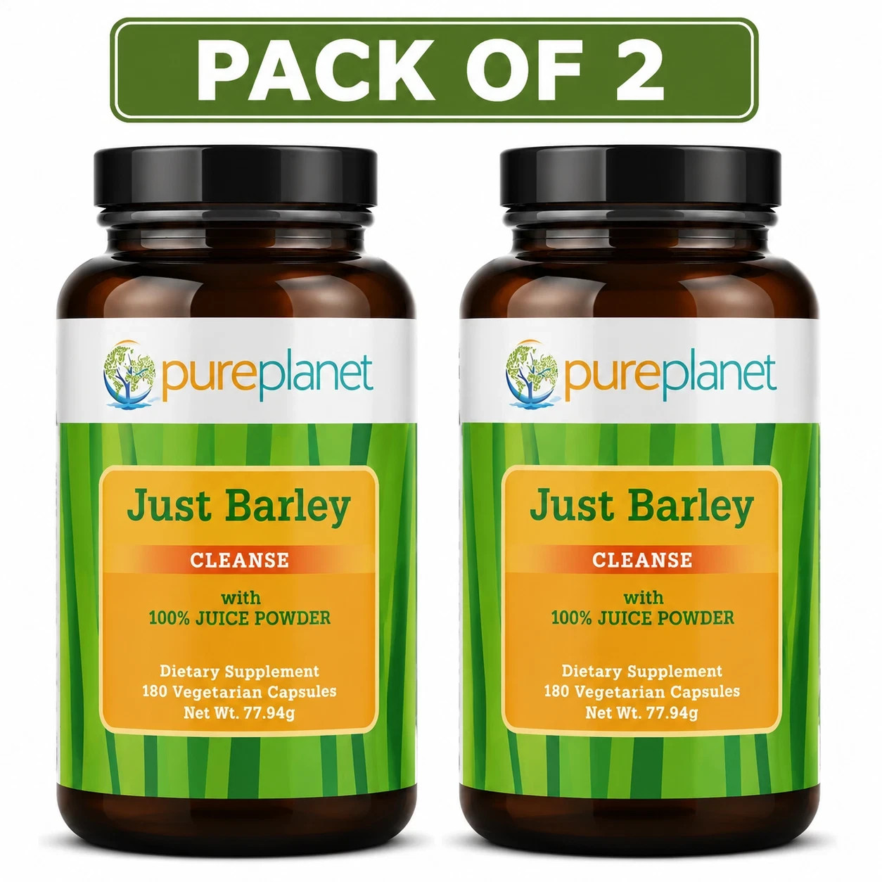 Pure Planet Just Barley 333mg 180 Veg Caps Pack of 2