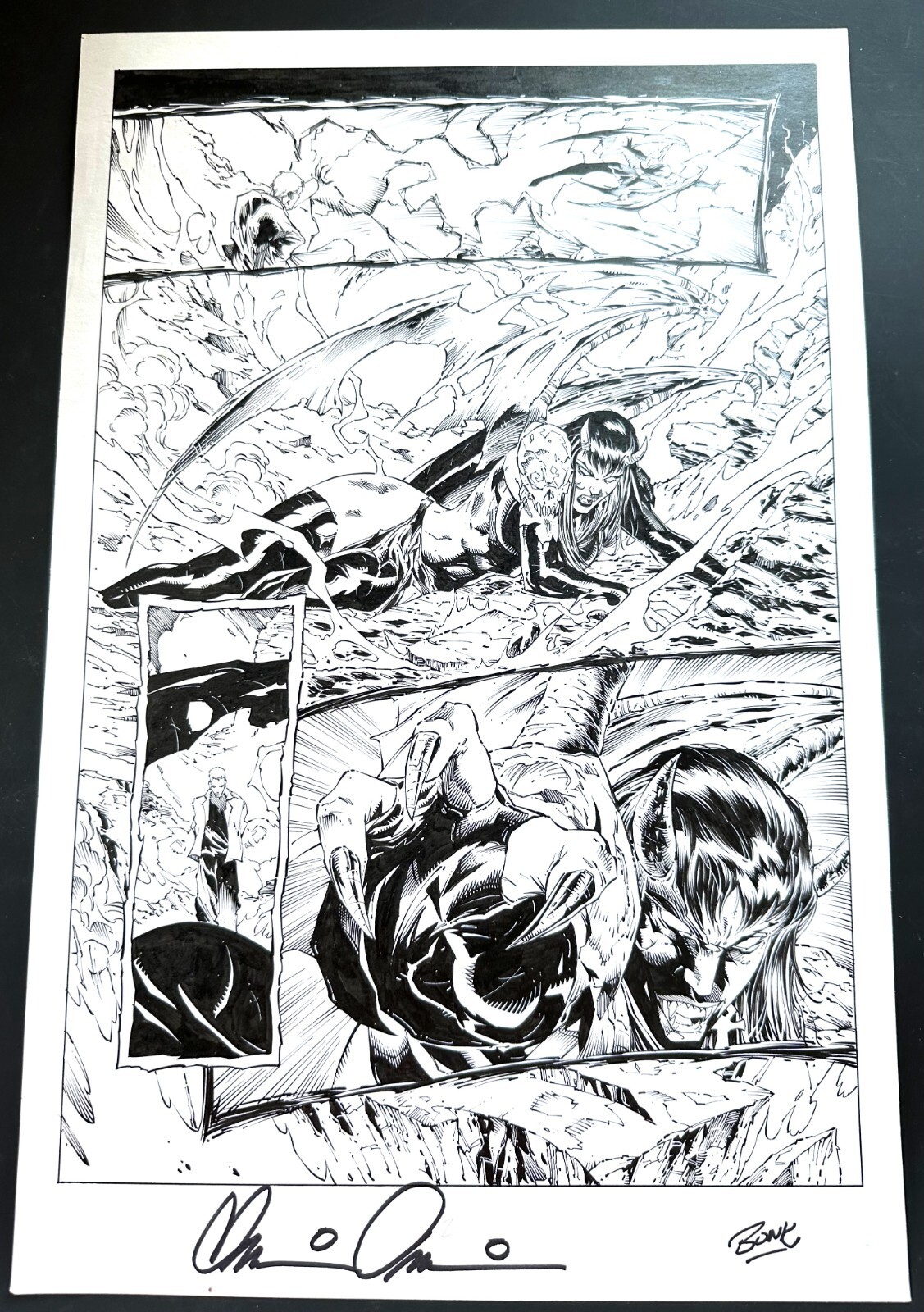 Romano Molenaar Purgatori God Killer #1, Pg 14 Signed By Brian Pulido And Inker
