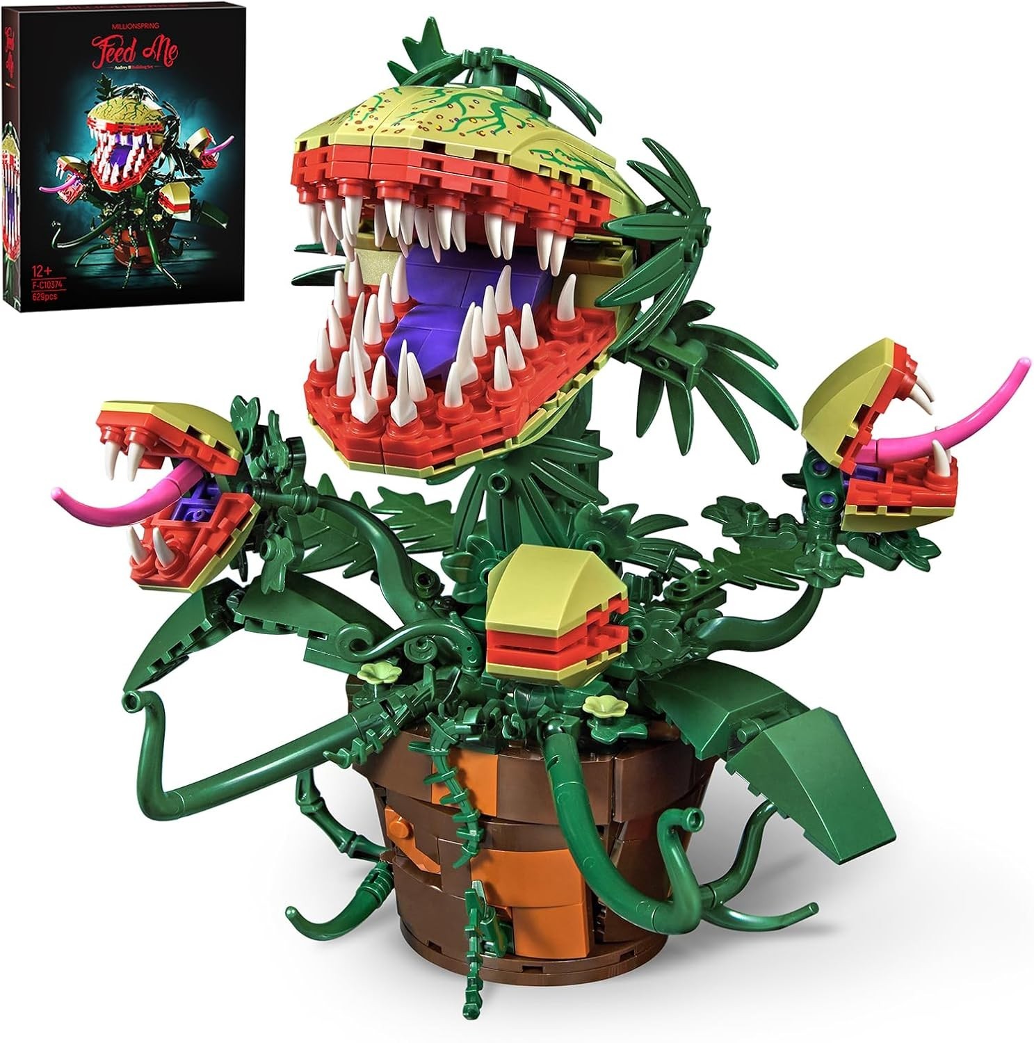 Piranha Plant Audrey II 2 Building Blocks Set, Toys Kit Horrors Flower Shop Deco