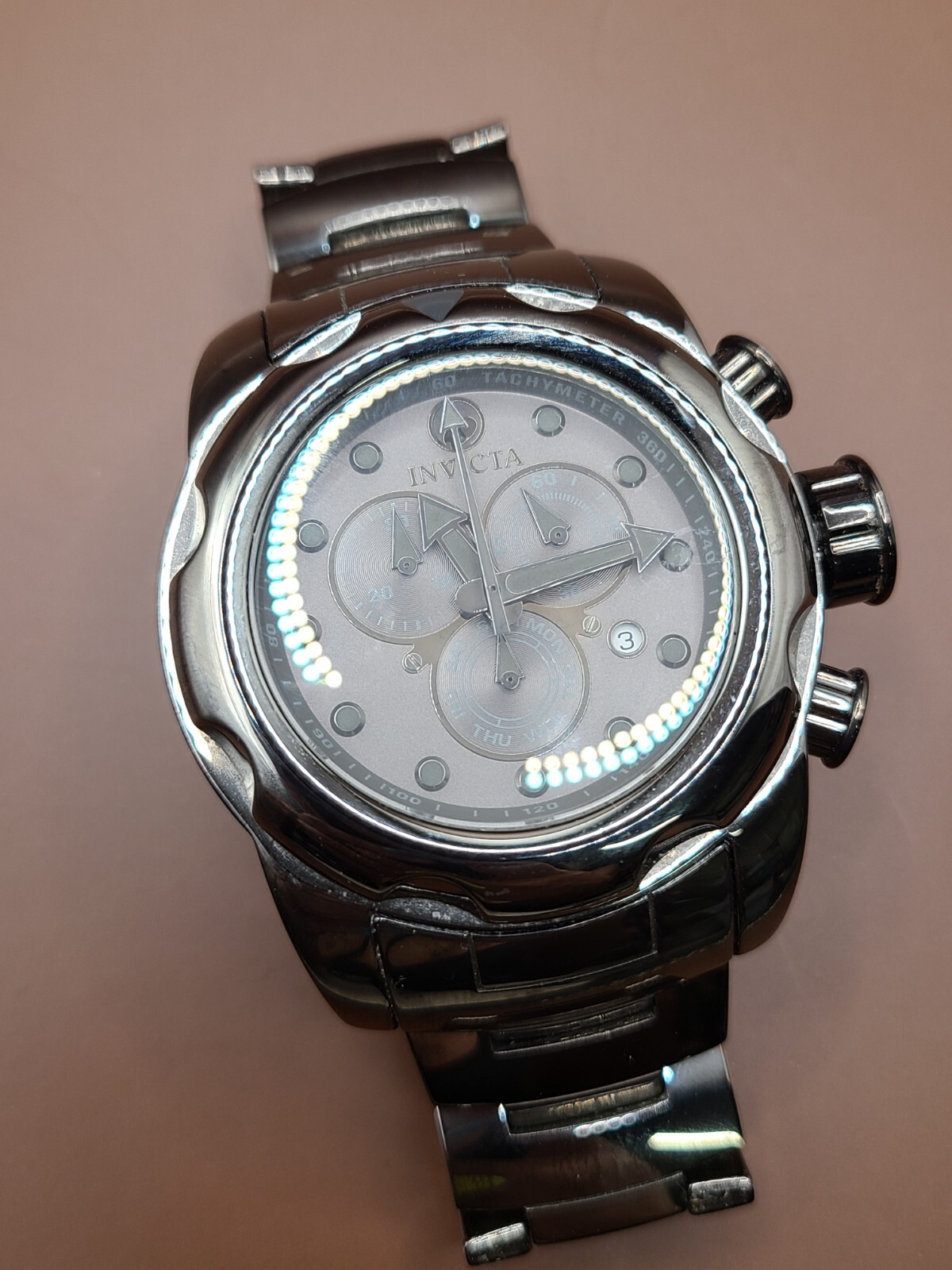 Invicta Mobula Ceramic 21451 Huge 50mm Monochrome Grey Dial for Parts/Repair