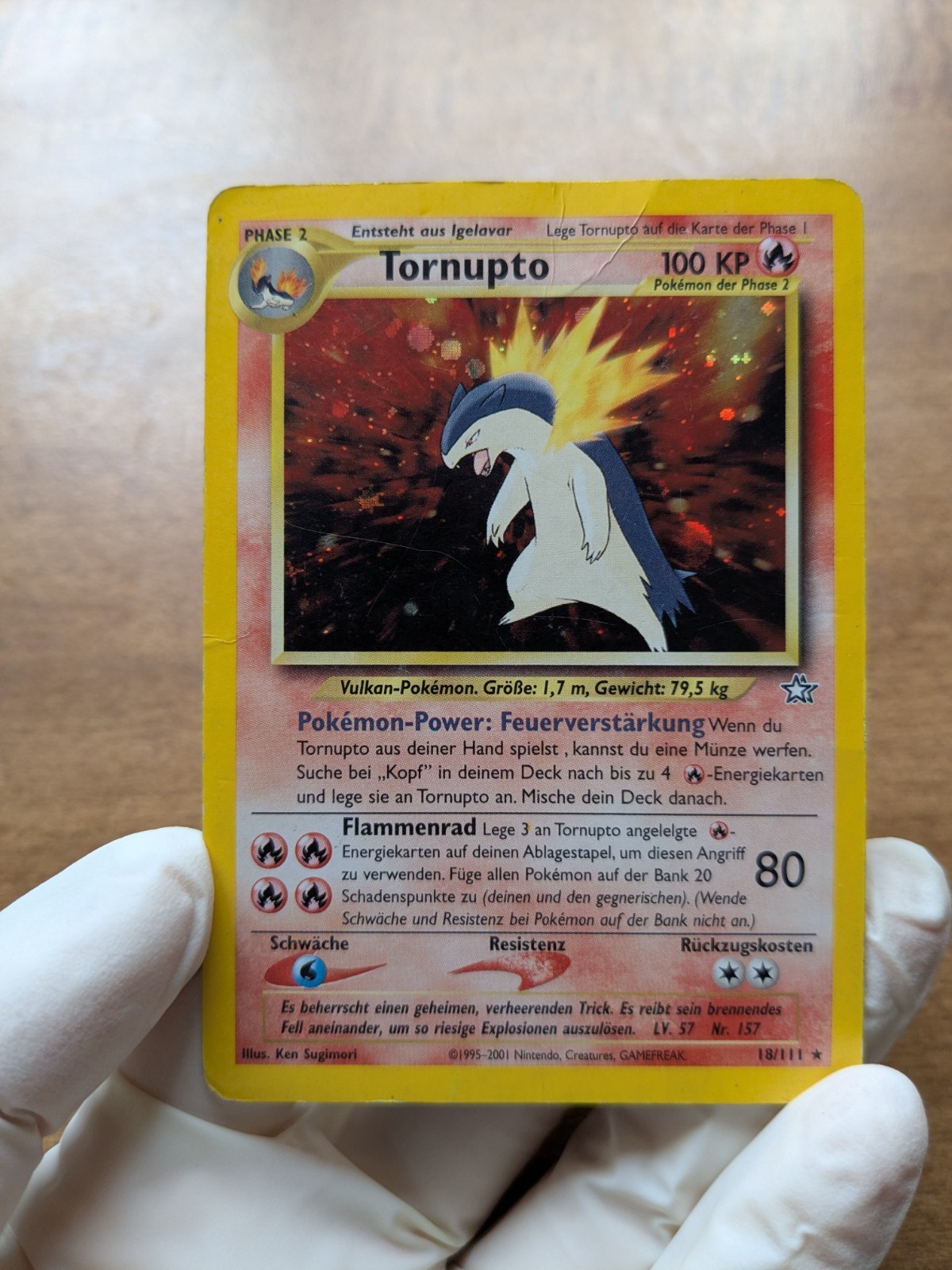 Typhlosion (Tornupto) in German 18/111 Neo Genesis Holo Rare Pokemon Card Typhlosion (Tornupto) in German 18/111 Neo Genesis Holo Rare Pokemon Card
