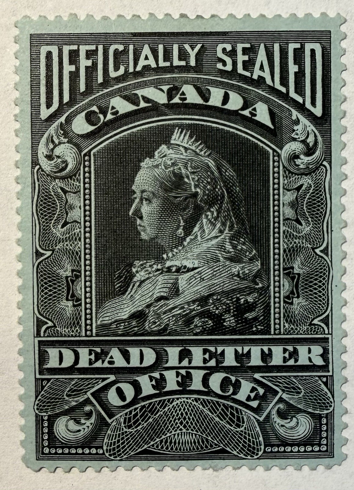 Canada #OX2 1902 QV Dead Letter official seal, MH/VF, thick blue paper; $800 UCV Canada #OX2 1902 QV Dead Letter official seal, MH/VF, thick blue paper; $800 UCV