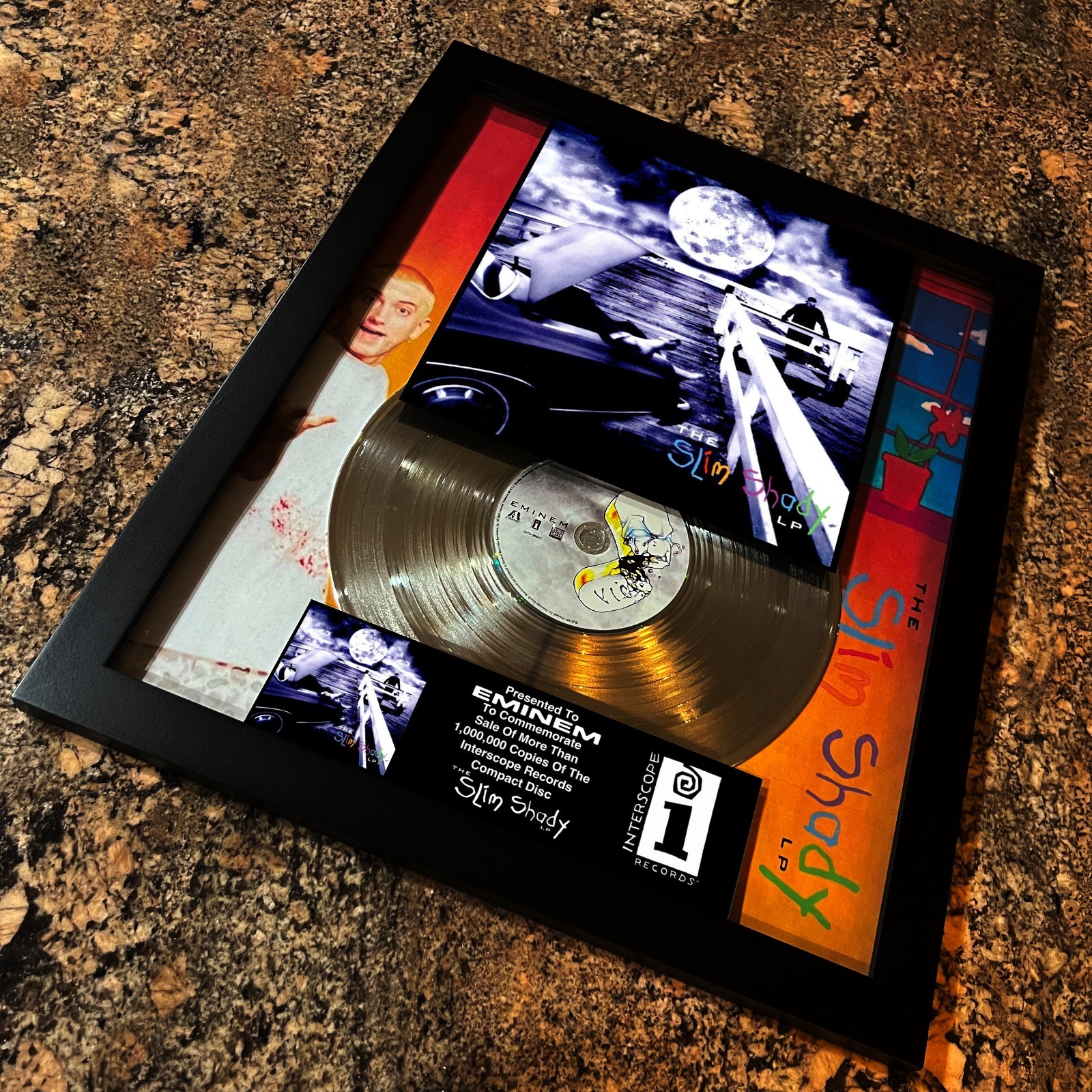 EMINEM ( The Slim Shady LP ) Platinum Music Award Vinyl Record CD