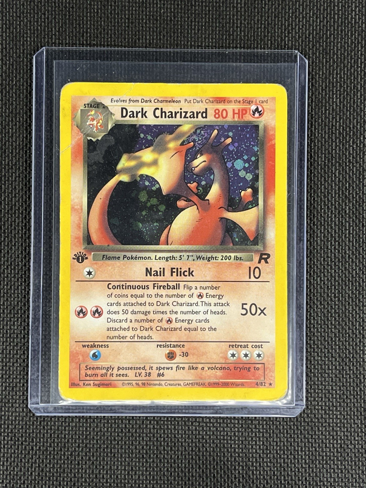 Pokemon TCG 1999 Team Rocket 1st Edition #4/82 Dark Charizard Holo Rare
