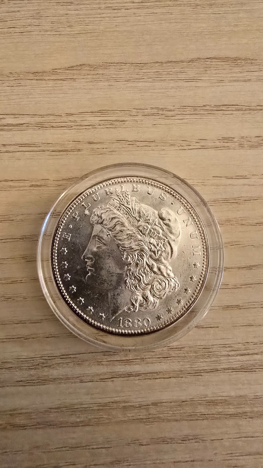 1880-S Morgan Silver Dollar $1 90% Silver Uncirculated San Francisco Capsule