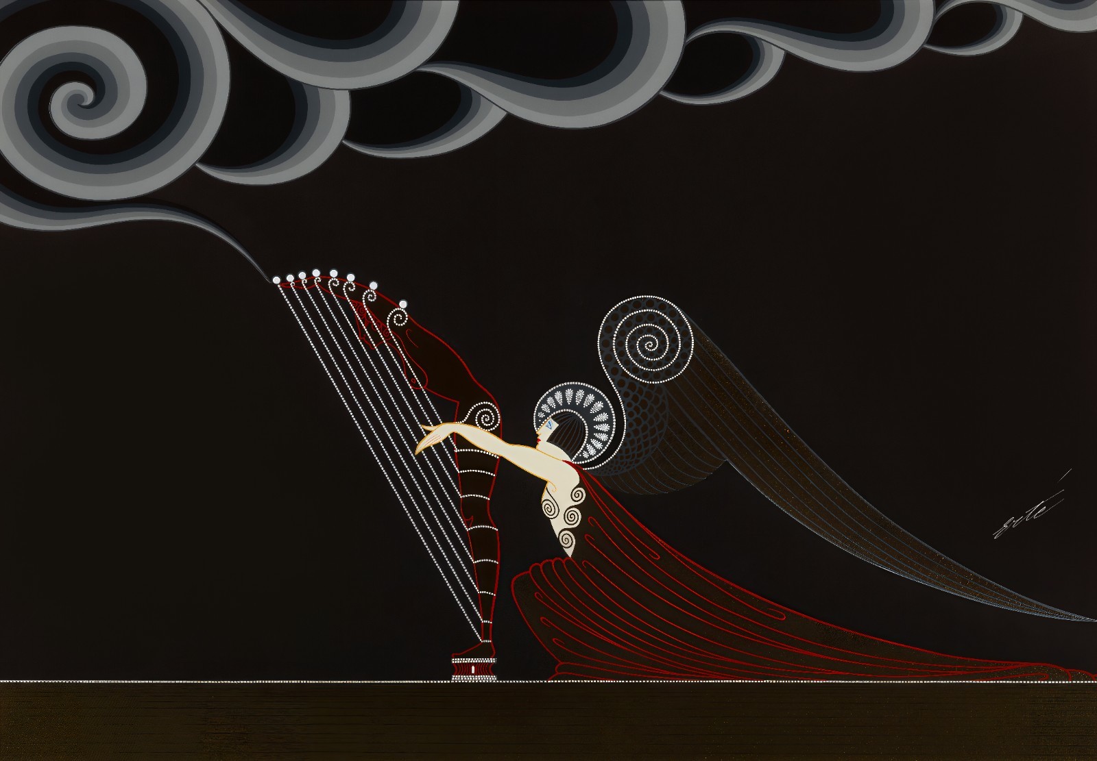 Erte: The Angel 22x30 Archival Quality Fine Art Print Erte: The Angel 22x30 Archival Quality Fine Art Print