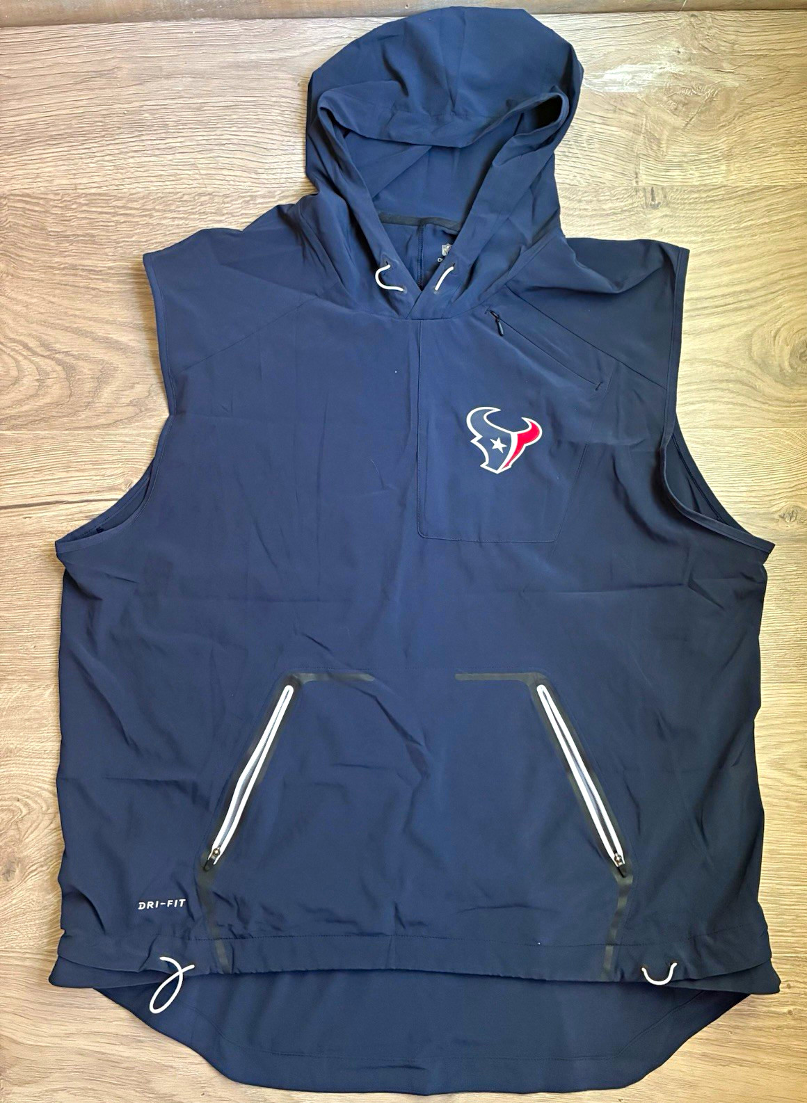 NWOT Nike NFL Houston Texans Onfield Apparel Sideline Hooded Vest Size XXL
