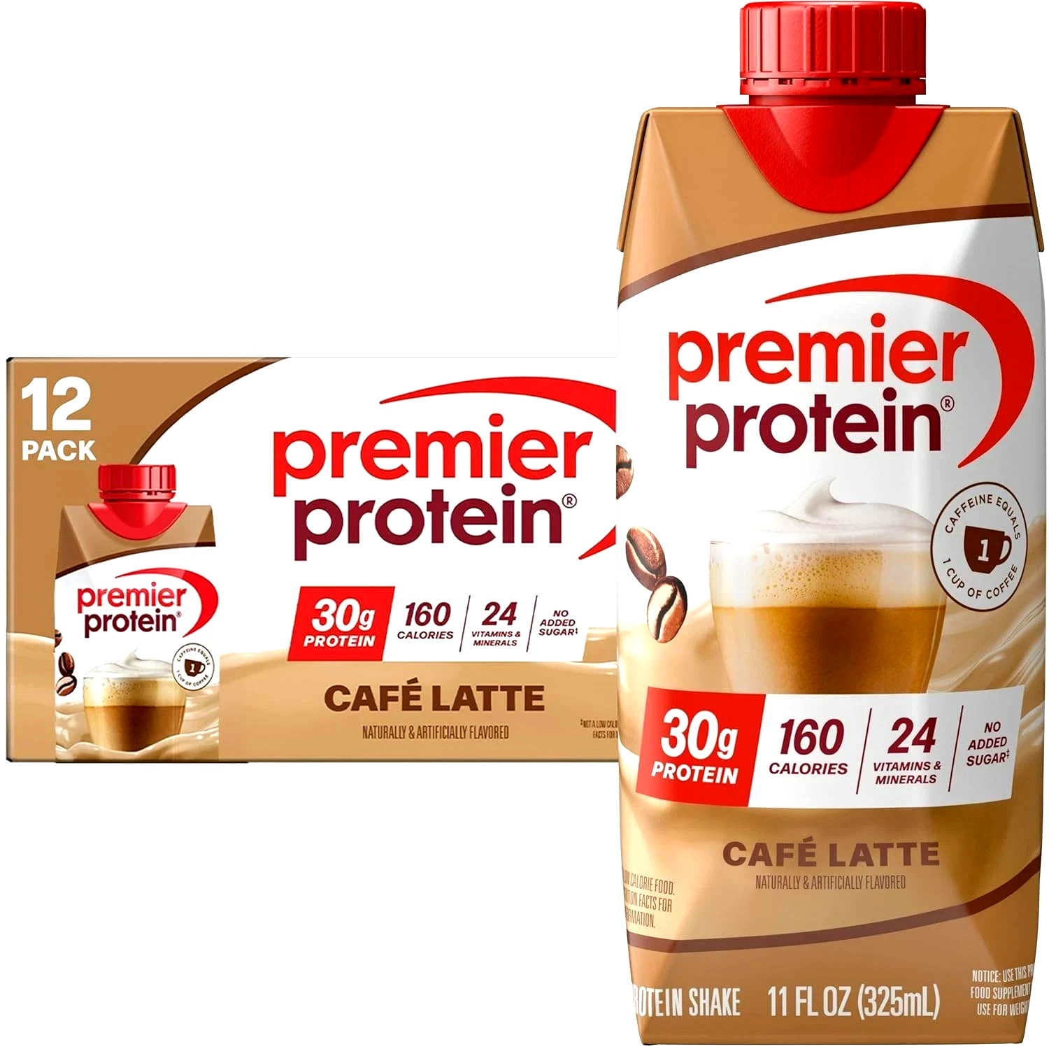 Premier Protein Shake, Café Latte, 30g Protein, 11 Fl Oz, 12 Ct Premier Protein Shake, Café Latte, 30g Protein, 11 Fl Oz, 12 Ct