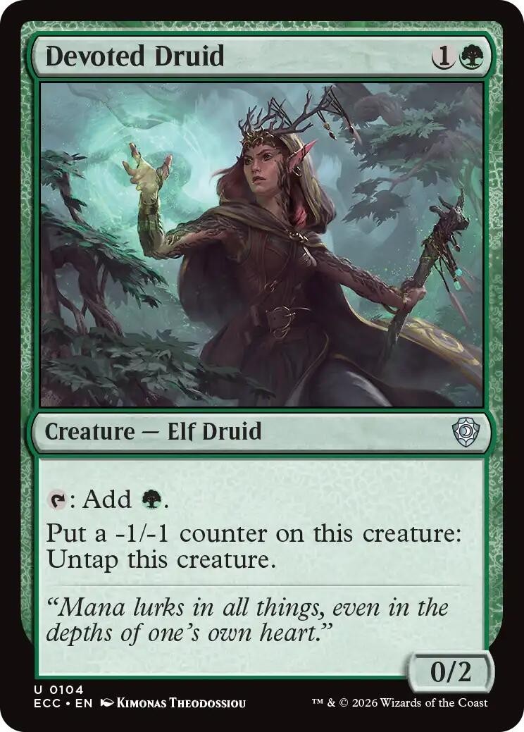 MTG ECC U Devoted Druid #104 NM