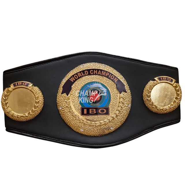 IBO World Champion Boxing Belt Replica Black & Gold Championship Title Adult Siz