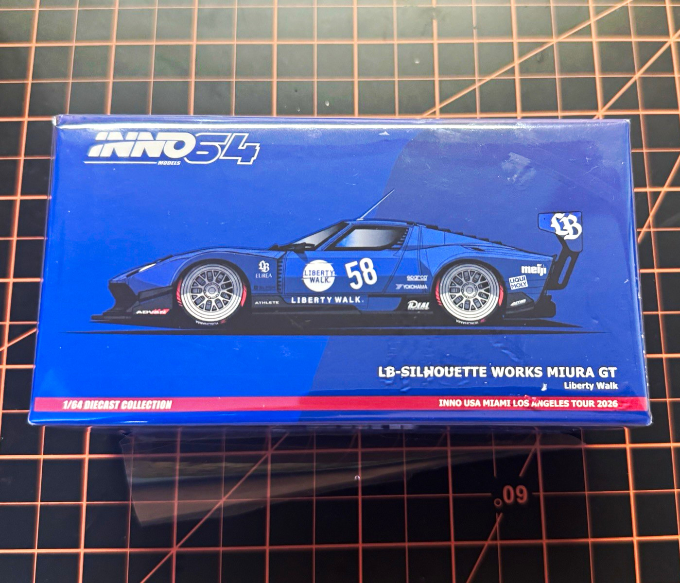 INNO64 Liberty Walk Lamborghini LB-Silhouette Works Miura GT 1:64 Blue Unopened INNO64 Liberty Walk Lamborghini LB-Silhouette Works Miura GT 1:64 Blue Unopened