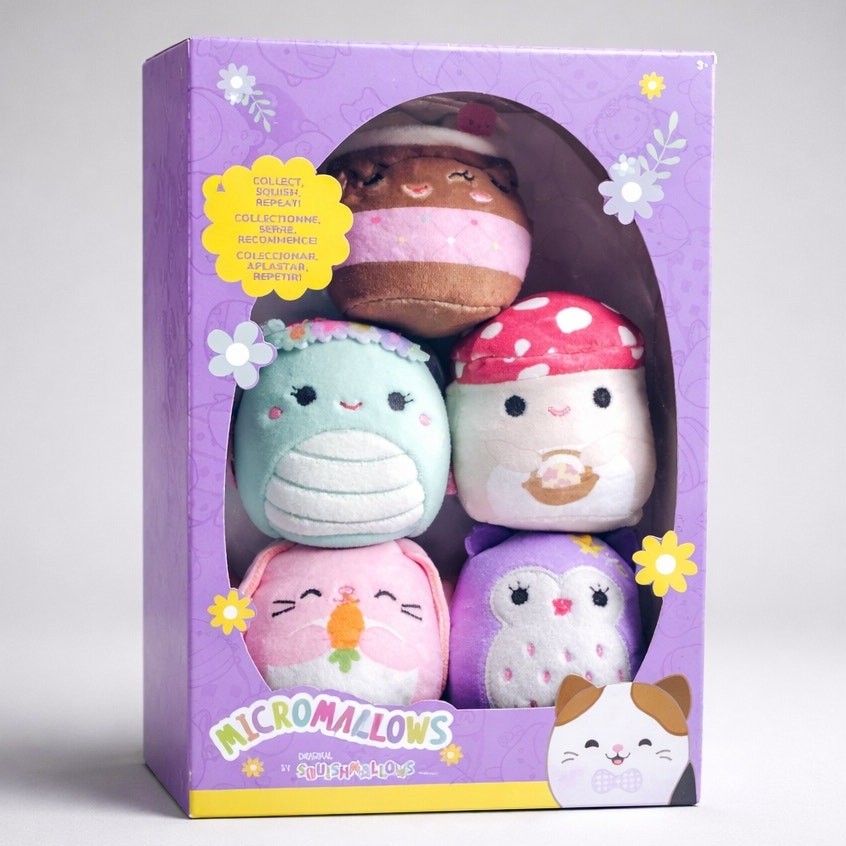 NIB Micromallows Squishmallows 5 Pack Mini Plush Set Bop Malcolm Holly