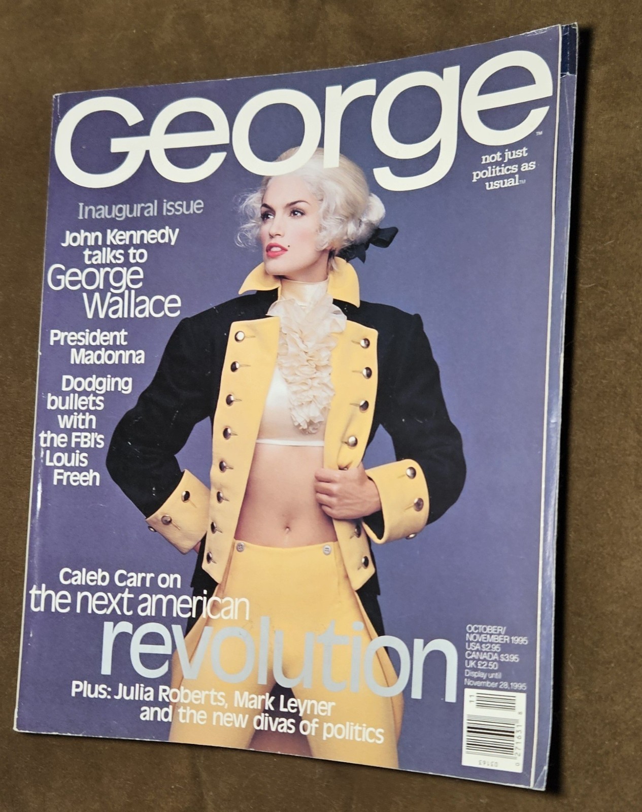 George Magazine Inaugural Issue  October 1995 Cindy Crawford - John Kennedy Jr.