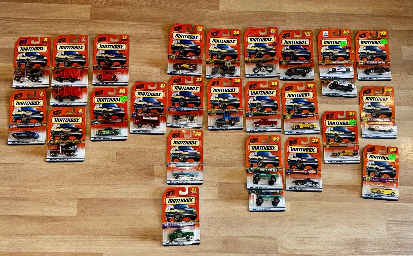 Vintage 1997-99 Matchbox Lot 27 Sealed Cars 75 Collection Mustang Porsche Viper