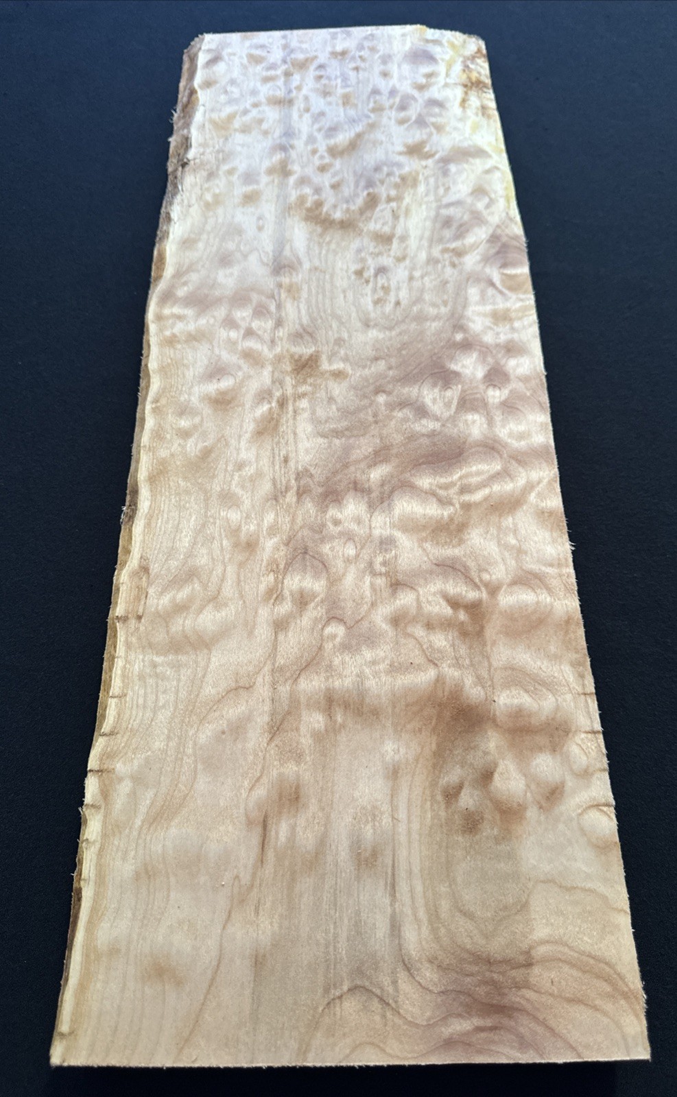 Quilted Maple, Live Edge, 22 5/8” Long, 8” Wide, 1 1/4” Thick, Dry