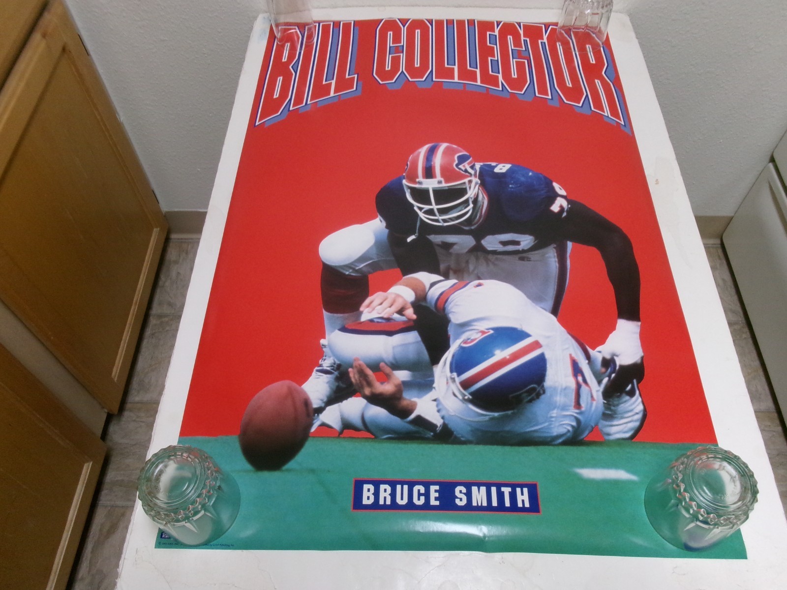Vtg NFL Buffalo Bills Bruce Smith 1992 Nike Poster \