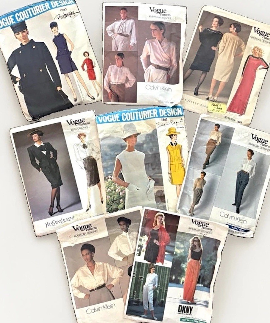 HUGE Lot of 97 Vintage Sewing Patterns Vogue Couturier Simplicity McCall's YSL