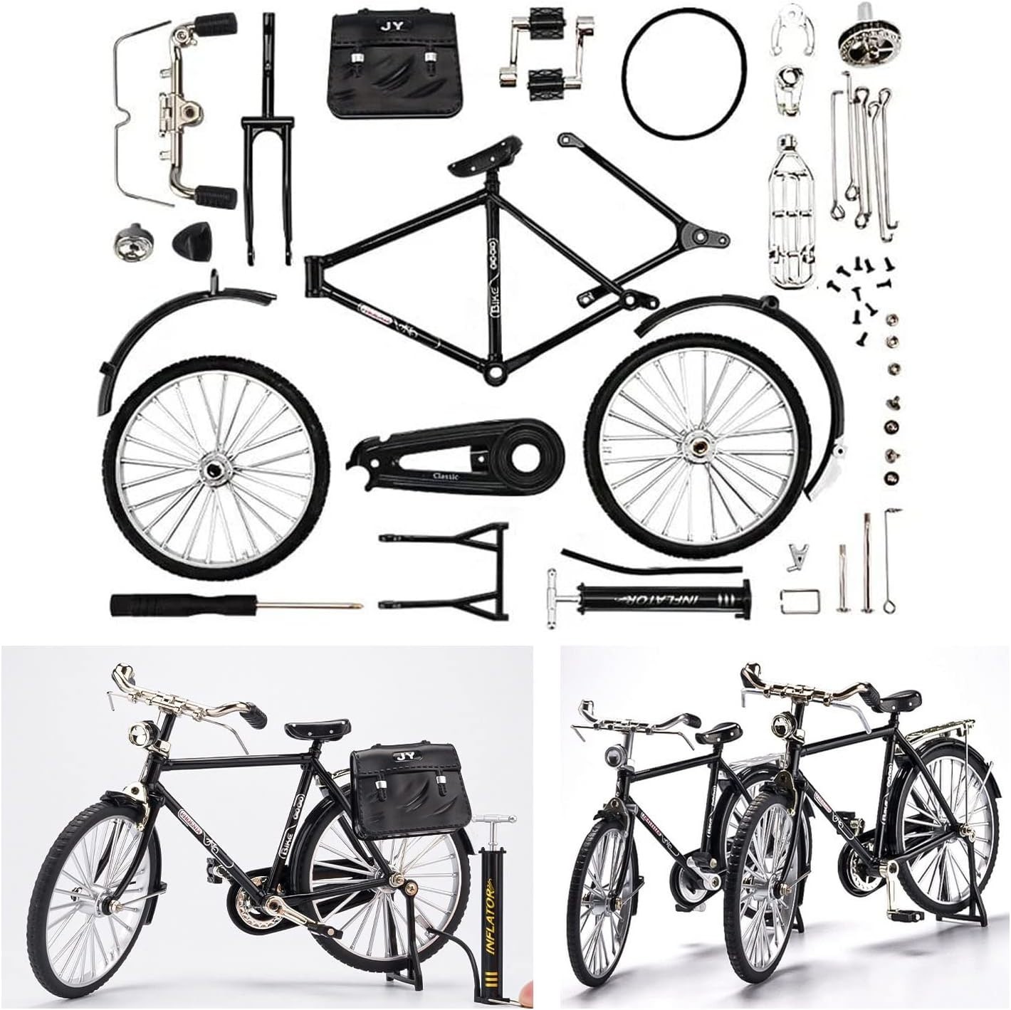 Creative 51 Pcs Retro Bicycle Model Kit - Perfect Gift for Kids & Collectors