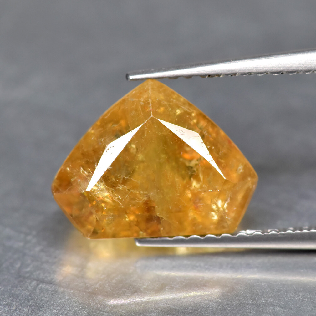 4.18Ct Trillion _ Fair Transparent Unheated Yellow Copper Bearing Tourmaline