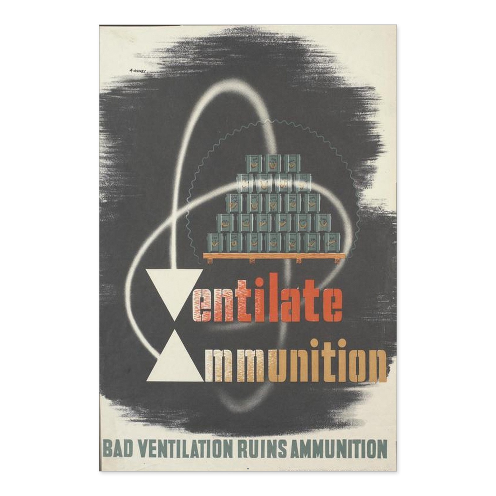 Ventilate Ammunition WWII Propaganda Poster Aluminum Sign Ventilate Ammunition WWII Propaganda Poster Aluminum Sign