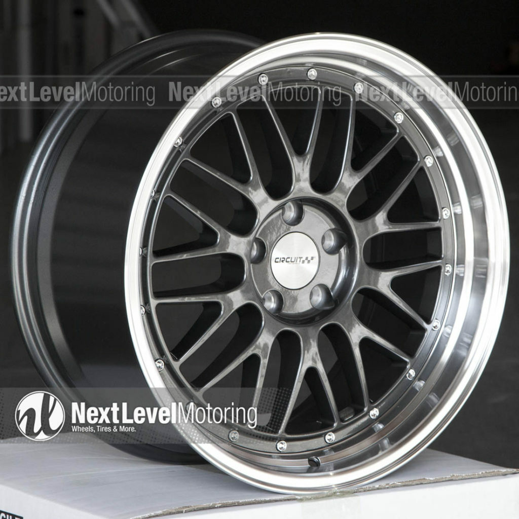 CIRCUIT CP30 19x8.5 19x9.5 5x114.3 +35 Gun Metal Staggered Wheels LM Style Mesh