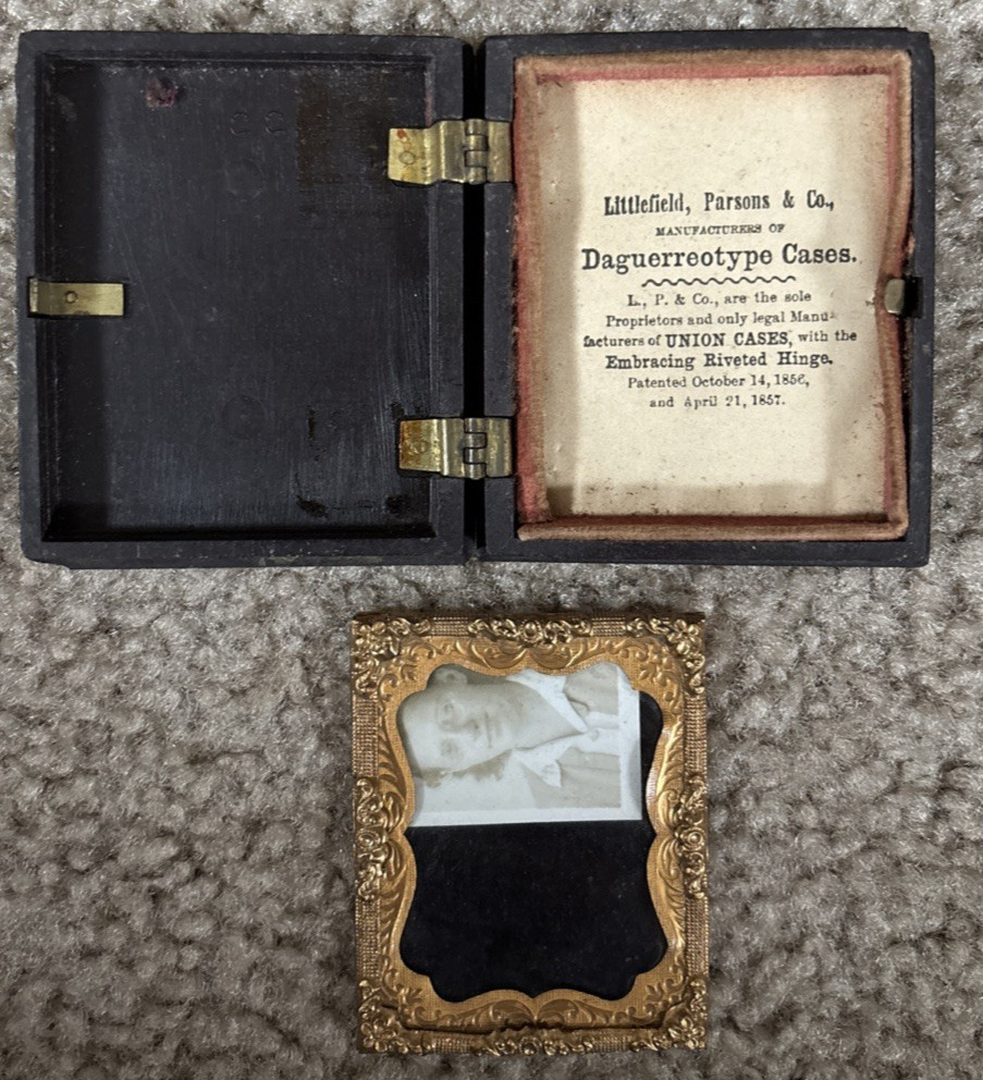 Daguerreotype Case, Littlefield, Parsons & Co., 1856 & 1857 Patents w/frame