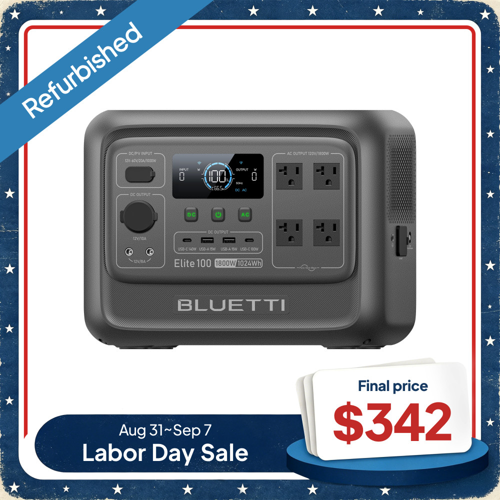 BLUETTI Elite 100 V2 Portable Power Station 1800W 1024Wh LFP for Camping Backup