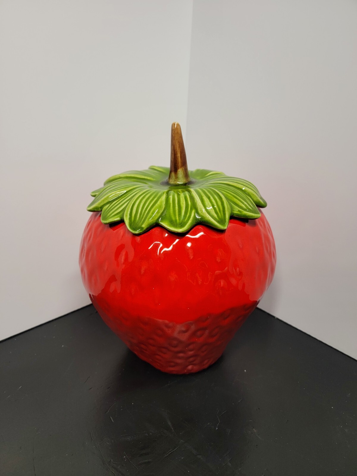 Vintage Strawberry Cookie Jar California Pottery 8410