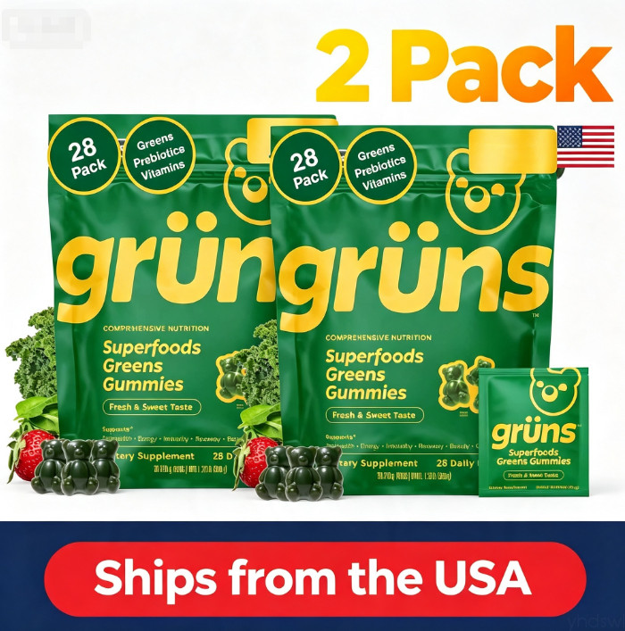 Gruns Superfood Greens Gummy Supplement Pack of 2