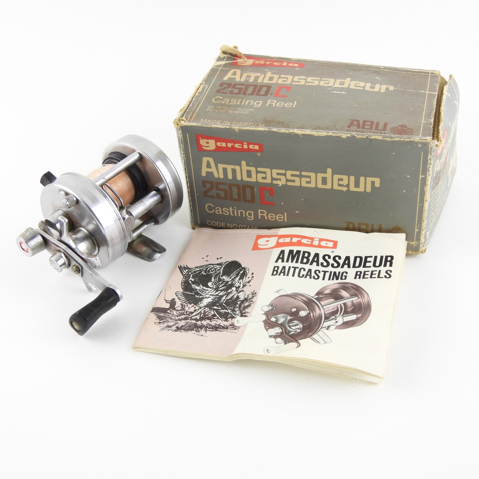 Abu Garcia Ambassadeur 2500C Fishing Reel. Made in Sweden. W/ Box. Abu Garcia Ambassadeur 2500C Fishing Reel. Made in Sweden. W/ Box.