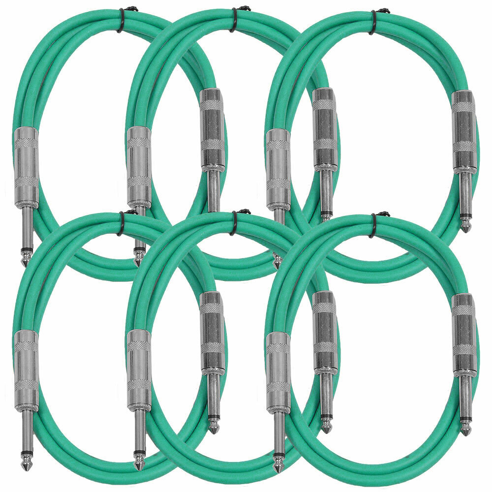 SEISMIC AUDIO New 6 PACK Green 1/4\