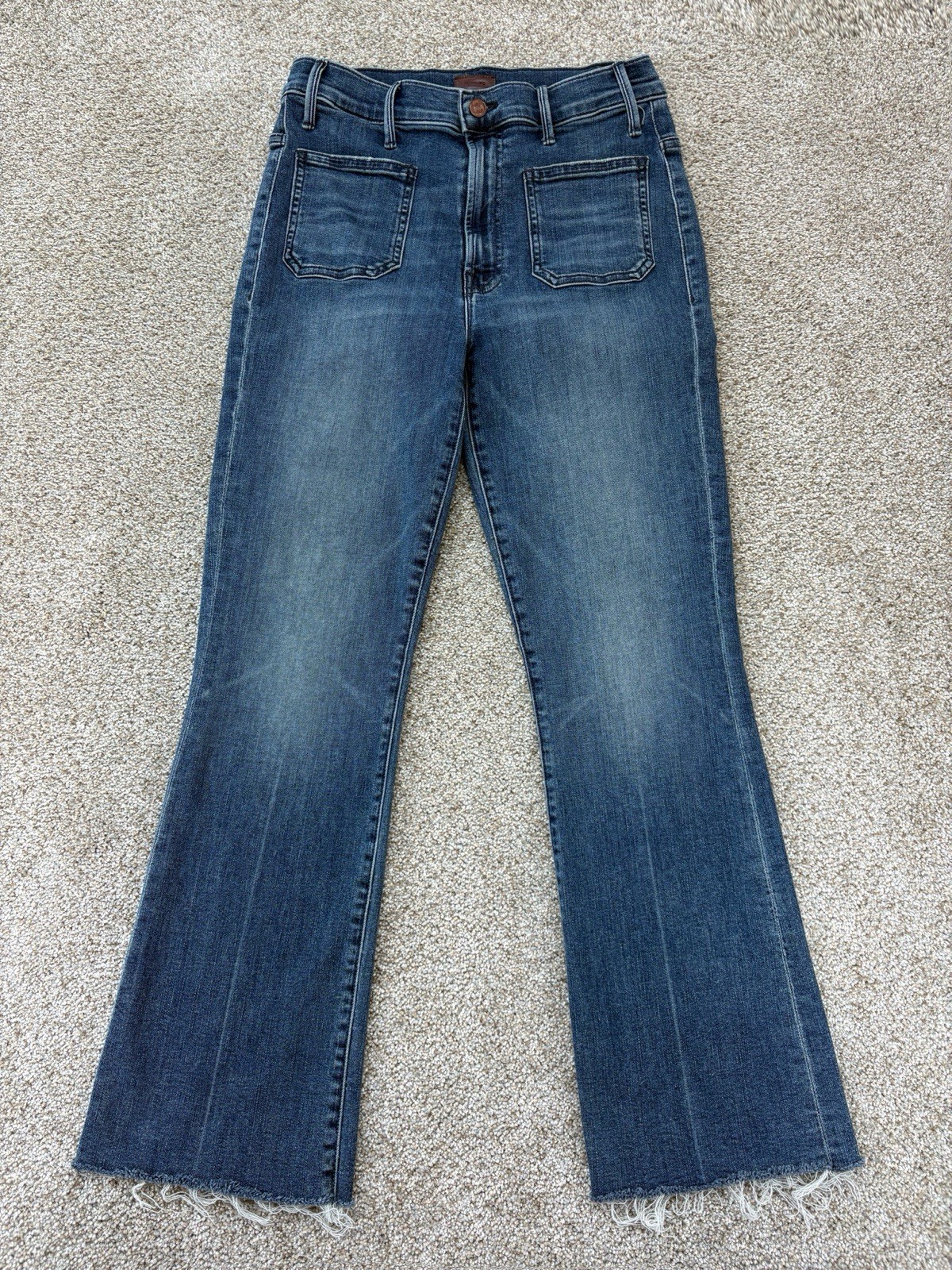 Mother Hustler Patch Pocket Ankle Fray Flared Jean Womens 27 Out For The Evening Mother Hustler Patch Pocket Ankle Fray Flared Jean Womens 27 Out For The Evening