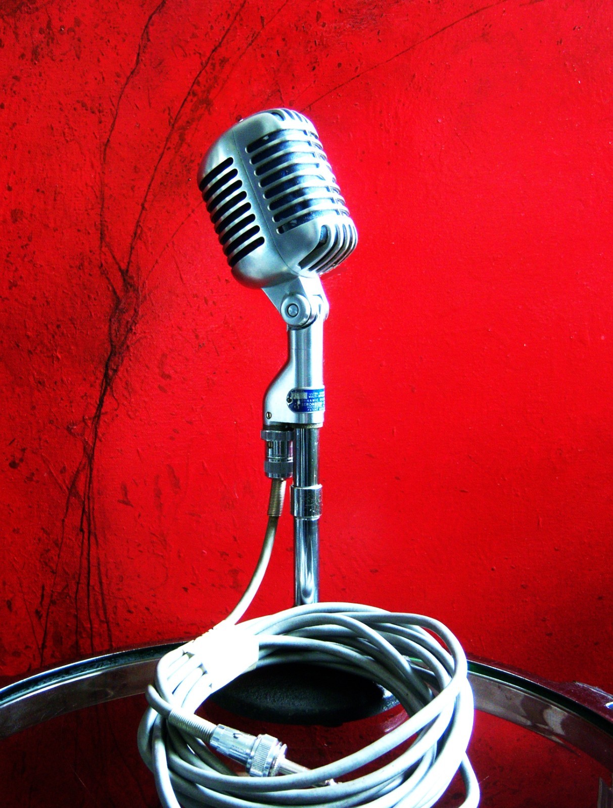 Vintage 1957 Stromberg Carlson MC41 dynamic microphone Shure 55S Elvis w cable 2