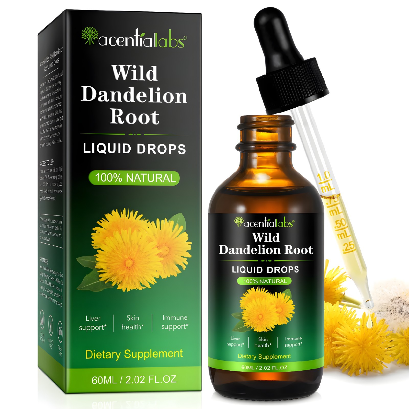 TWO BOTTLES OF Wild DANDELION ROOT SERUM 100% Natural. 