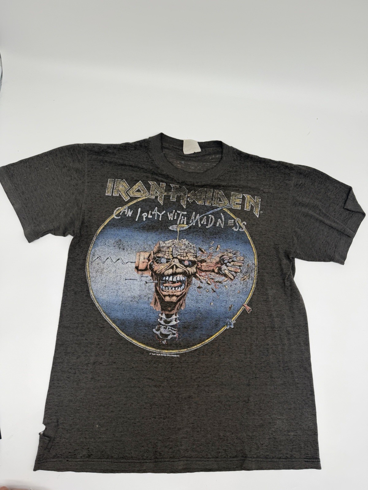 Vintage 1988 Iron Maiden Can I Play With Madness Concert T Shirt M Single Stich