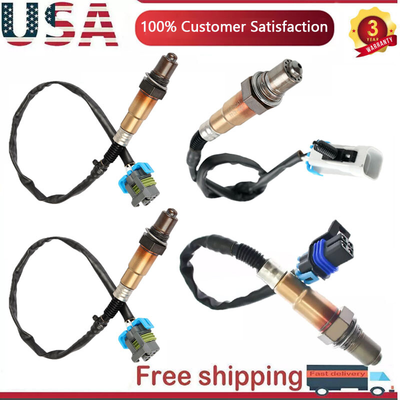 4PCS Oxygen Sensor Upper+Lower For 2010-2015 Chevrolet Camaro 3.6L V6 Auto trans