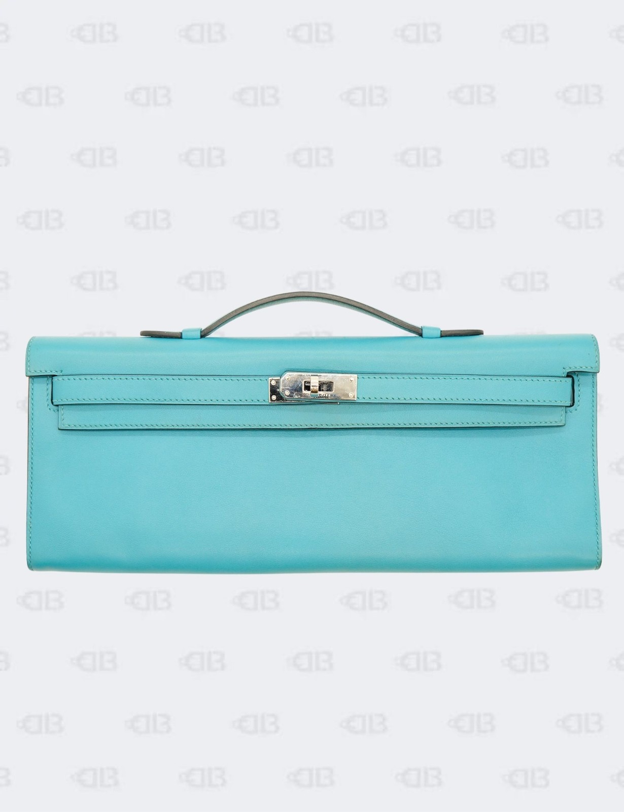 Hermes Kelly Cut Bleu Paon Swift with Palladium Hardware (Pre-Owned)