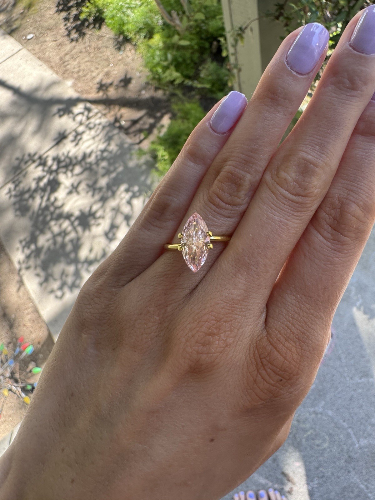 IGI Certified 3.07ct Marquise Loose Lab Grown Diamond Fancy Vivid Pink VVS2