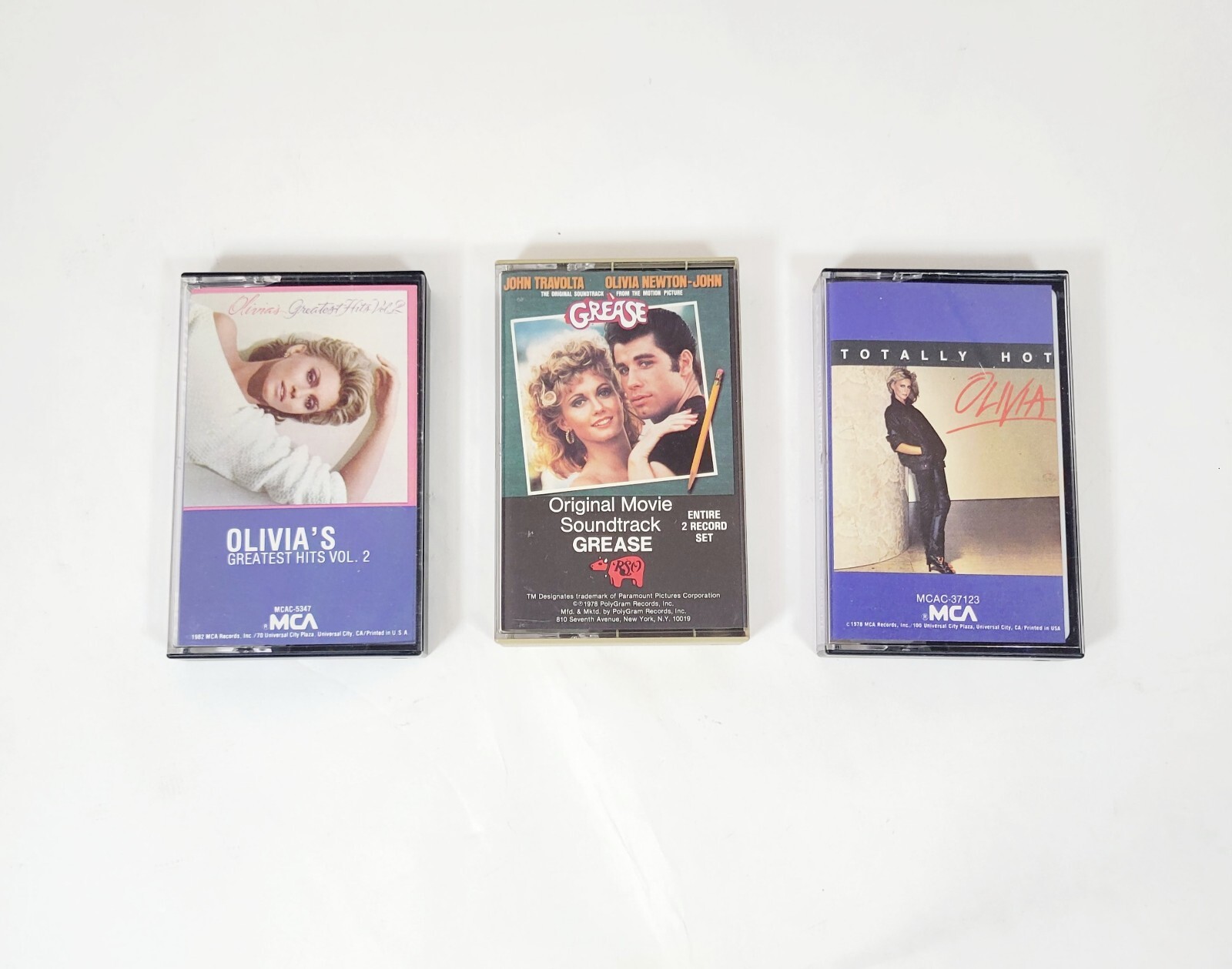 Olivia Newton John Lot set 3 Totally Hot, Grease,  greatest hit vol 2 Cassettes