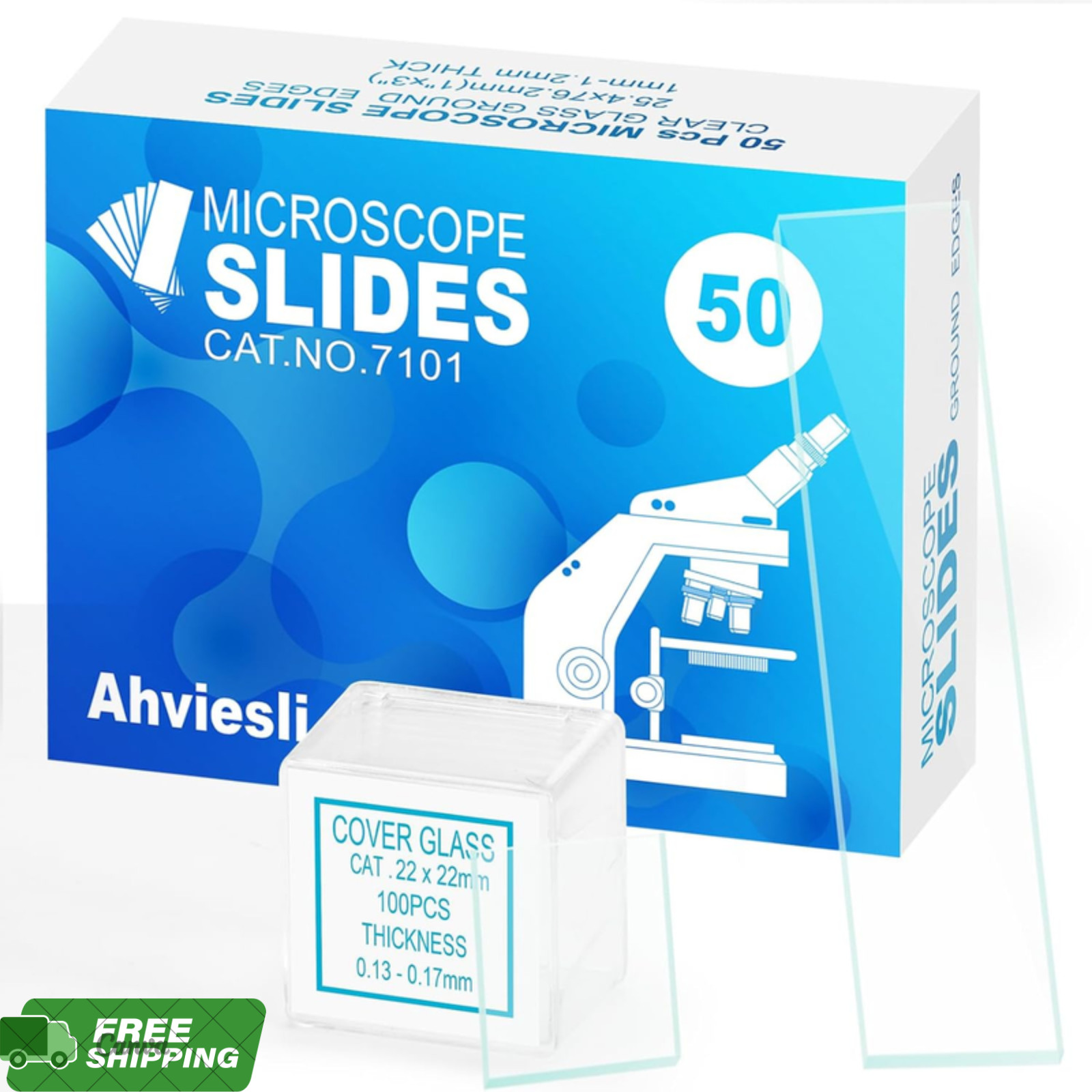 Microscope Slides and Covers Kit – 50 Blank Pre-Cleaned Glass Slides for Microsc