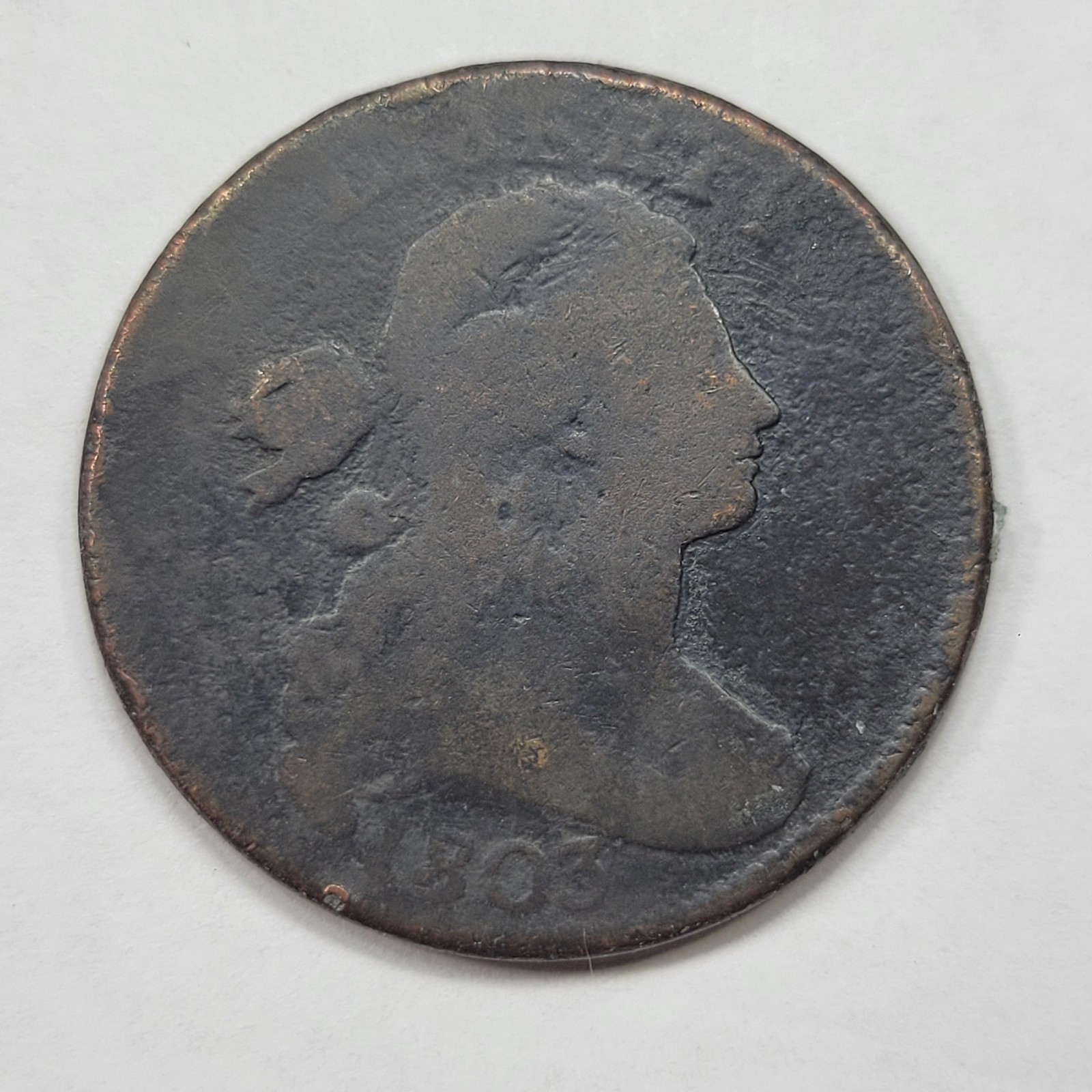 1803 1c Draped Bust Large Cent Circulated Nice Type Early US Copper *W83