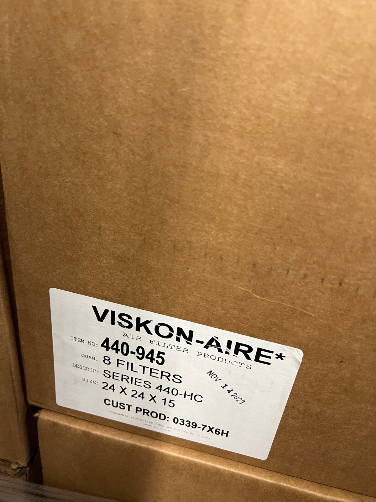 Viskon-Aire Series 440-945 Series 440-HC 24x24x15