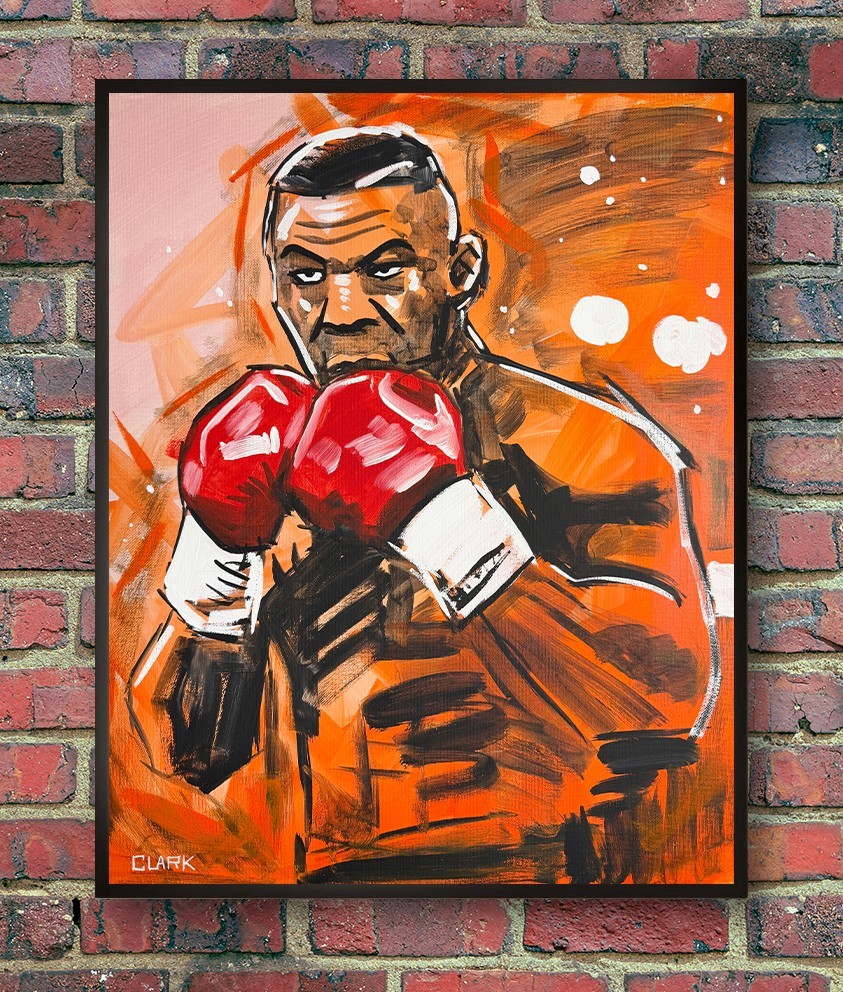 Striking Mike Tyson Pop Art Acrylic Painting - 20x16\ Striking Mike Tyson Pop Art Acrylic Painting - 20x16\