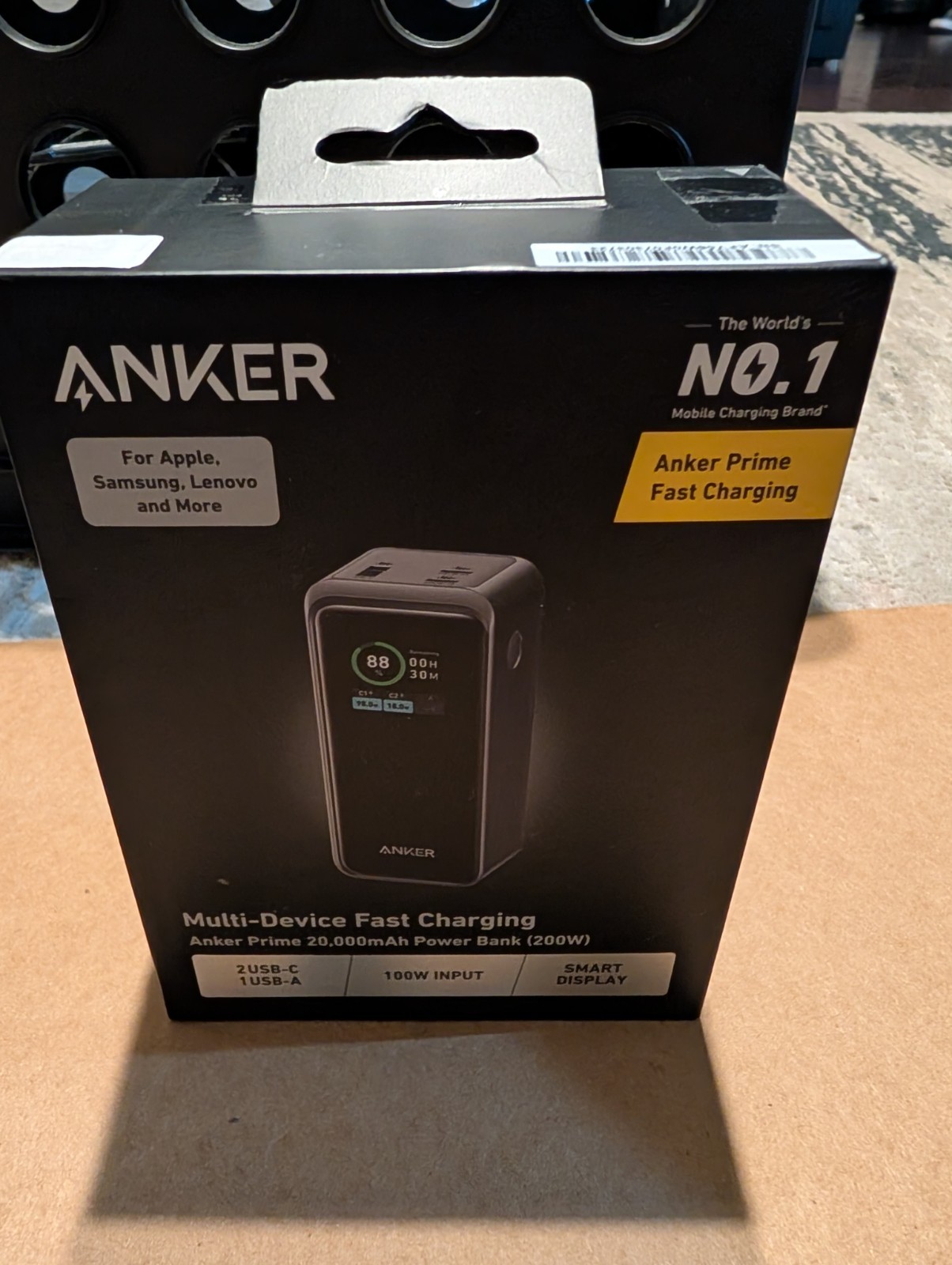 Anker Prime 20000mAh 200W USB-C Portable Power Bank - Black (A1336011) Anker Prime 20000mAh 200W USB-C Portable Power Bank - Black (A1336011)
