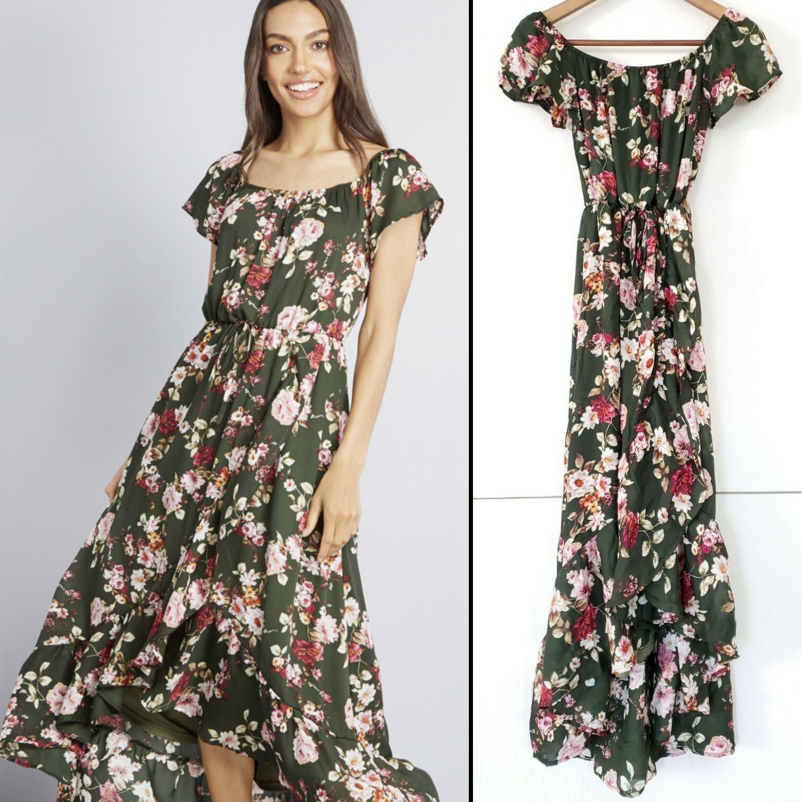 ModCloth Green Pink Floral Go Gracefully Maxi Dress XXS NEW NWT $79 ModCloth Green Pink Floral Go Gracefully Maxi Dress XXS NEW NWT $79