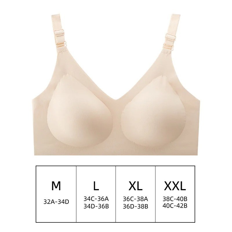 Women's Seamless Bras Ladies Thin Style Jelly Color Soft Bra Wireless Underwear 