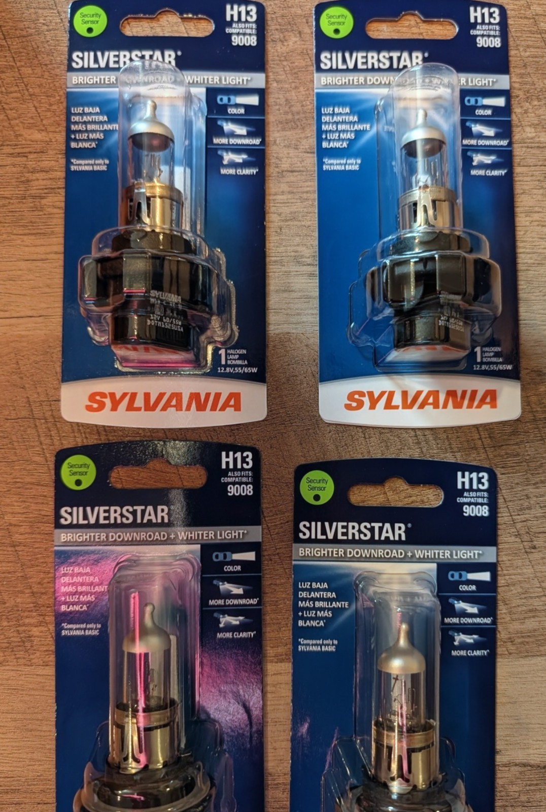 Sylvania H13 9008 SilverStar Halogen Lamp Car Headlight Bulb LOT OF 4 SEALED